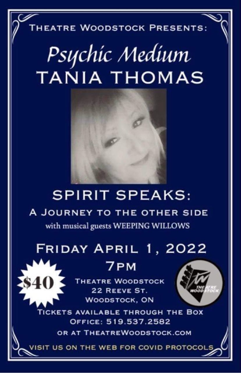 Tania Thomas: Spirit Speaks with musical guests Weeping Willows